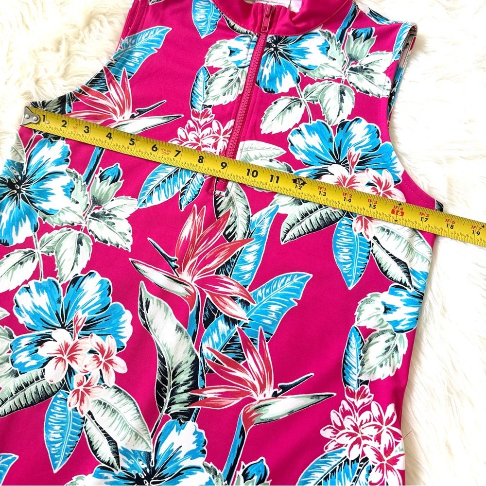 Tommy Bahama Sleeveless Tropical Floral Zip-Front Golf Dress with Shorts - Picture 6 of 8